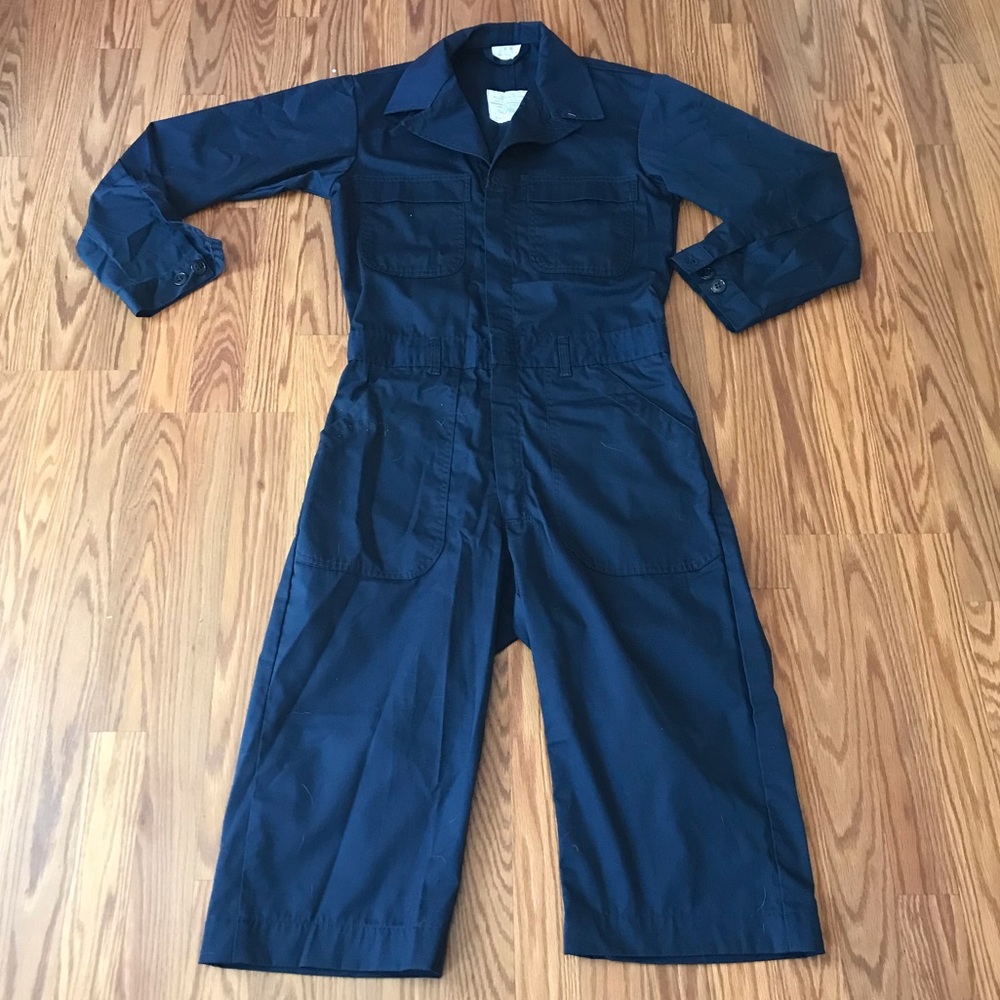 Vintage Navy Blue Utility Jumpsuit Romper